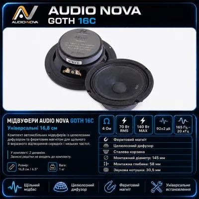 Естрадна акустика AUDIO NOVA GOTH 16C — фото 8 з 8
