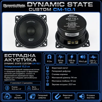 Естрадна акустика DYNAMIC STATE CUSTOM CM-10.1 — фото 3 з 3