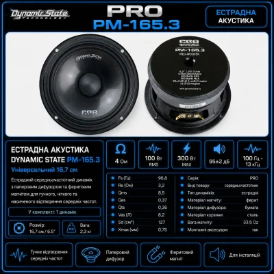 Естрадна акустика Dynamic State PRO PM-165.3 — фото 5 з 5