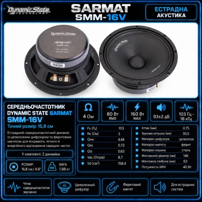 Естрадна акустика Dynamic State SARMAT SMM-16V — фото 8 з 8