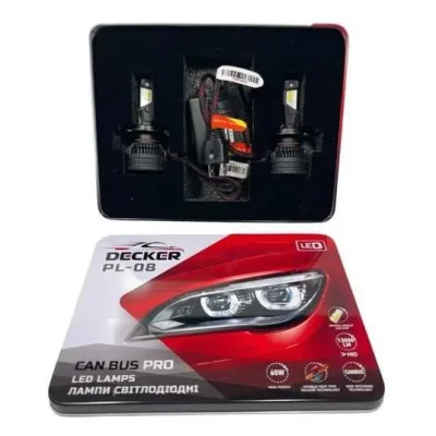 LED-лампа головного світла DECKER PL-08 H7 5000K 65W 13000Lm CAN BUS PRO — фото 2 з 6