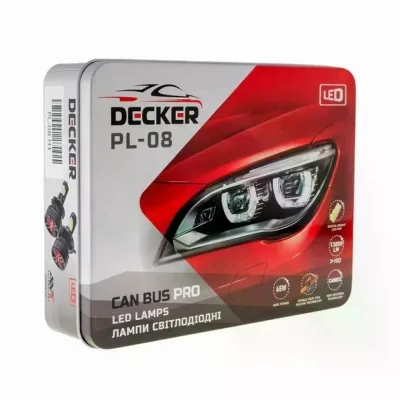 LED-лампа головного світла DECKER PL-08 H7 5000K 65W 13000Lm CAN BUS PRO — фото 5 з 6