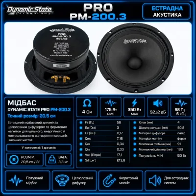 Мідбас Dynamic State PRO PM-200.3 — фото 6 з 6